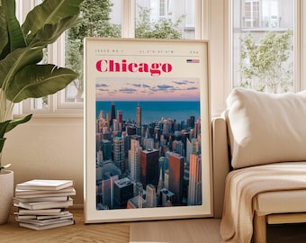 Chicago Travel Poster: USA Vintage City Wall Art (Digital Download)