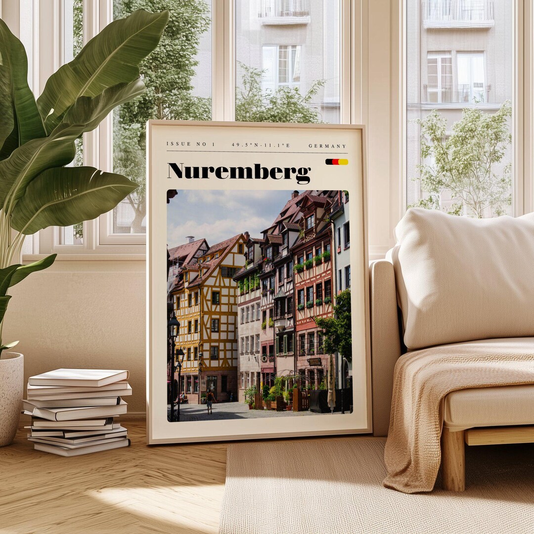 Nuremberg Travel Poster, Germany Digital Print, Modern Wall Art ...