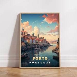 Porto Portugal Travel Poster: Retro Europe Wall Art (Digital Download)