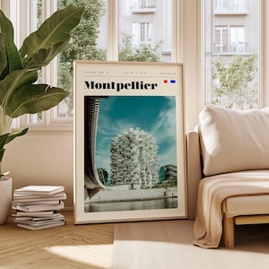 Montpellier France Travel Poster: Retro City Art (Digital Download)
