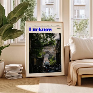 Lucknow India Travel Poster: Vintage City Art (Digital Download)