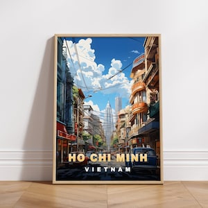 Ho Chi Minh-CIty Travel Poster, Vietnam Digital Print, Retro Wall Art, Printable Wall Decor, Vintage Africa Cities, Digital Download, Art