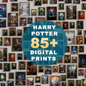 Paquete de carteles de Ultimate Wizard: más de 85 carteles de Potter, descarga imprimible, regalo de fan de Potter, impresión de pared de galería digital, póster de Harry, arte casero