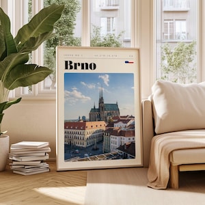Brno Travel Poster: Czech Republic Vintage City Print (Digital Download)