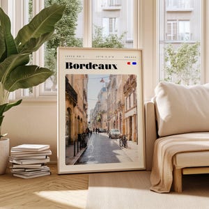 Bordeaux Reise Poster, Frankreich Digitaldruck, moderne Wandkunst, druckbare Wanddekor, Vintage Städte, digitaler Download, Kunst