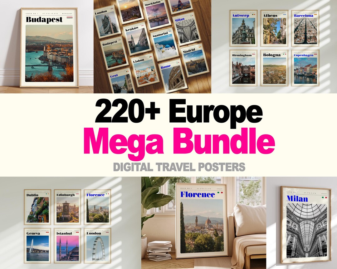 220枚以上のヨーロッパ旅行ポスター メガバンドル: ヴィンテージシティ
