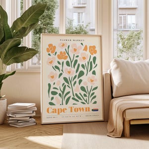 Cape Town Flower Market Print: South Africa Botanical Art (Digital Download)