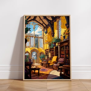 Loyal House Common Room - Wizard Poster, Digital Gallery Wall Print, Printable Art, Potter Art, Magical School