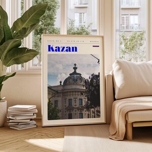 Kazan Travel Poster, Russia Digital Print, Modern Wall Art, Printable Wall Decor, Vintage Cities, Digital Download, Art