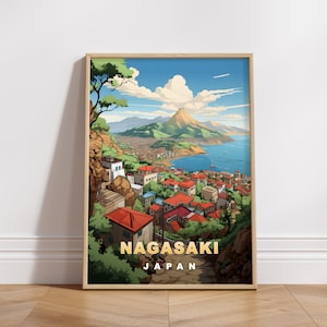 Nagasaki Reise Poster: Retro Japan Wandkunst (Digitaler Download)