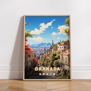 Granada Spain Travel Poster: Retro Europe Wall Art (Digital Download)