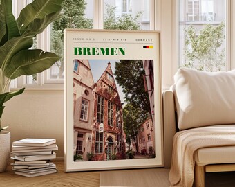 Bremen Germany Travel Poster: Retro City Wall Art (Digital Download)
