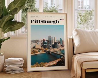 Pittsburgh Travel Poster: USA Vintage City Art Print (Digital Download)