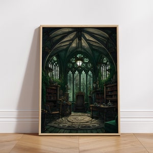 Serpent Common Room - Wizard Poster, Digital Gallery Wall Print, Printable Art, Potter Art, Magical School