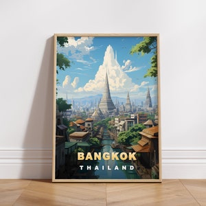 Bangkok Travel Poster: Retro Thailand Wall Art (Digital Download)