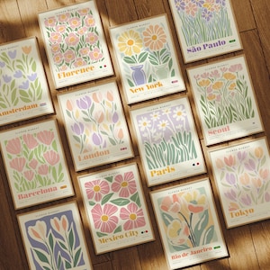 Flower Market Art Print Set: Botanical City Posters (Digital Download)