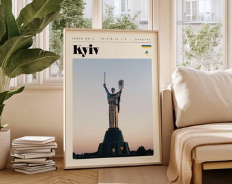 Kyiv Travel Poster, Ukraine Digital Print, Modern Wall Art, Printable Wall Decor, Vintage Cities, Digital Download, Art