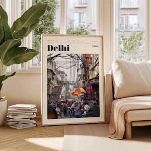 Delhi India Travel Poster: Vintage City Art Print (Digital Download)