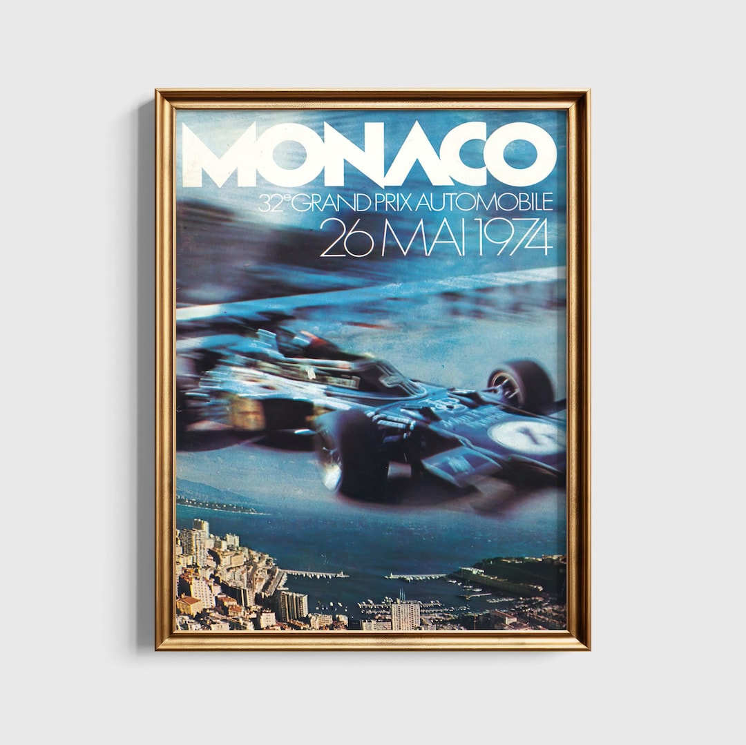 Affiche 39ème Grand Prix De Monaco - Poster Rétro F1, Plusieurs Tailles, Reproduction Sous Licence