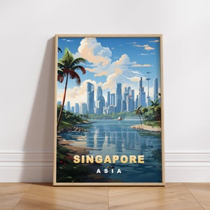 Singapore Travel Poster: Retro Asia Wall Art (Digital Download)