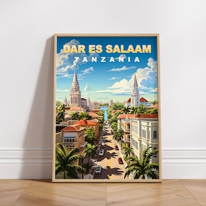 Dar es Salaam Travel Poster: Retro Tanzania Wall Art (Digital Download)