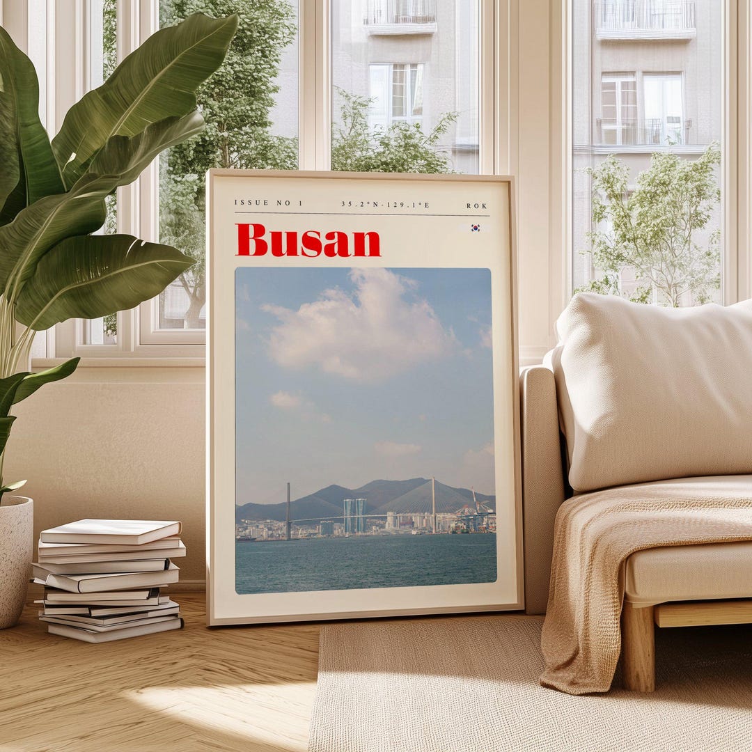 Busan South Korea Travel Poster: Retro City Wall Art (digital Download ...