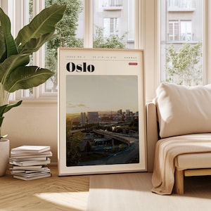 Oslo Norway Travel Poster: Retro City Wall Art (Digital Download)