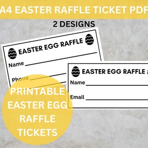 Billets de tombola imprimables pour les œufs de Pâques, bulletin de participation PDF, billet de tirage, billet de tombola pour le tirage au sort, billet pour le tirage de Pâques, billet pour les œufs de Pâques