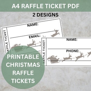 Christmas Raffle Tickets, Printable Raffle Tickets, Xmas Raffle Tickets, Raffle Ticket PDF, Christmas Prize Draw, Prize Entry Card, A4 PDF