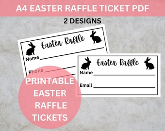 Druckbare Oster-Losgröße, PDF Fundraiser-Eintrag, Geben Sie ein, um Los zu gewinnen, Gewinnspiel-Eintragskarte, einfaches Lotterielos, Osterlos