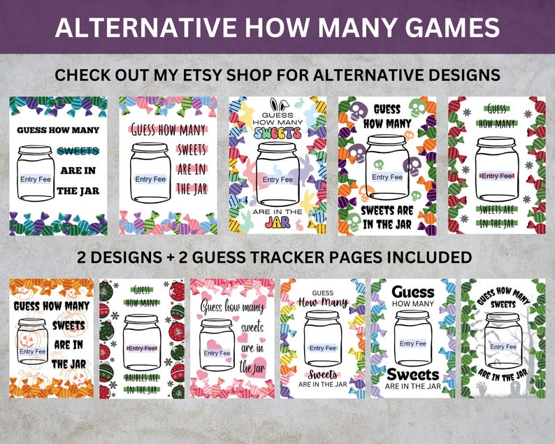 Halloween Guessing Game, Sweets in Jar, Printable Fundraiser (PDF) - Etsy