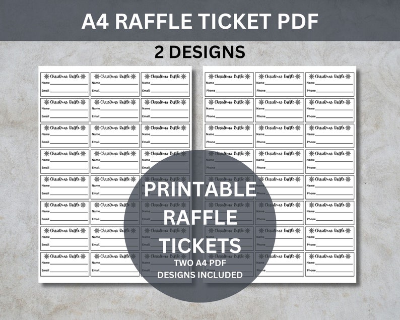 Christmas Raffle Tickets, Printable Raffle Tickets, Xmas Raffle Tickets ...