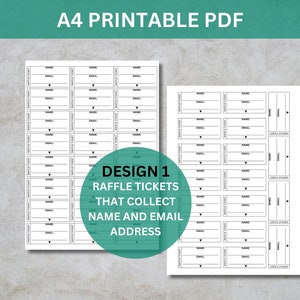 Printable Raffle Tickets: A4 PDF Ticket Sheet for Charity Events - Etsy