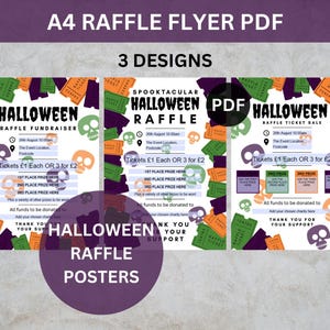 Halloween Raffle Flyer, Halloween Raffle Poster, Charity Raffle Poster, Event Raffle Poster, A4 Raffle Flyer, PDF Raffle Advert Template