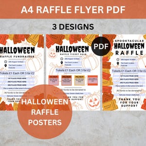 Halloween Raffle Poster, Halloween Raffle Flyer, Charity Raffle Poster, Editable Raffle Poster, A4 Raffle Flyer, PDF Raffle Advert Template