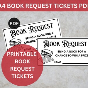 Afdrukbare boekaanvraagkaart, boekaanvraagkaart, aanvraagticket kinderboek, Bring a Book to Win, toegangskaart, loterijticket boeken