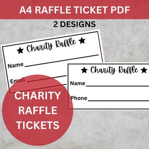 Charity Raffle Tickets - Printable Giveaway Entry Cards (Editable PDF for Church or Fundraiser Use)