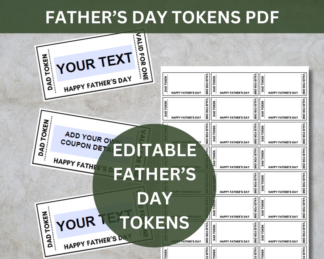 Editable Father's Day Coupon, Father's Day Printable Tickets, Father's ...