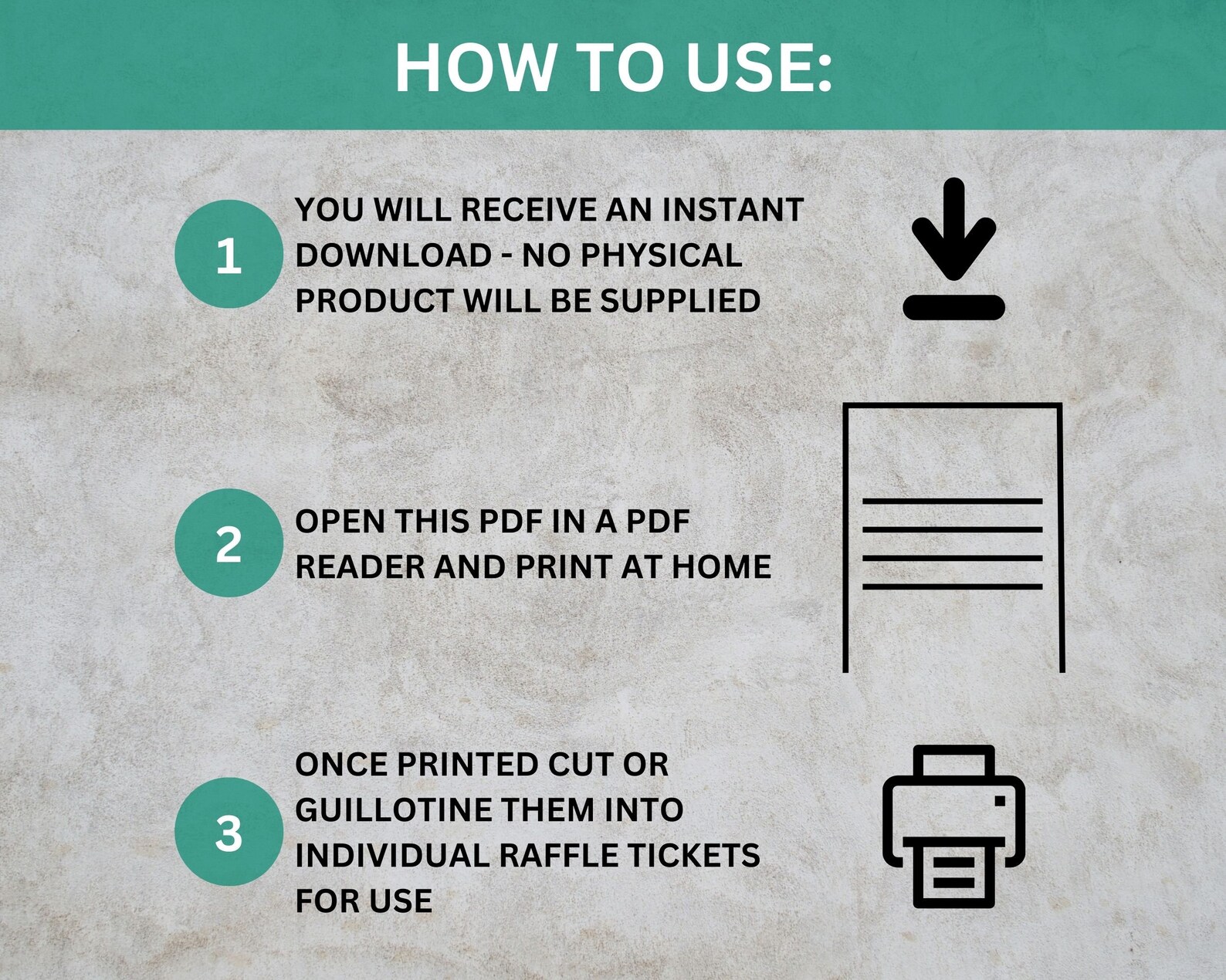 Printable Raffle Tickets: A4 PDF Ticket Sheet for Charity Events - Etsy