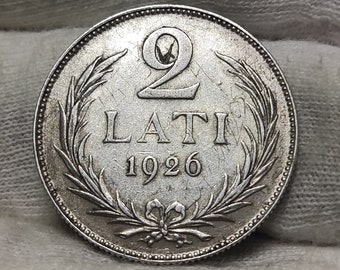 1926 Latvia 2 Lati, rare coin, silver coin , old coin , coin collection, vintage coins, history, 1926, gift, gift for him , gift for her.