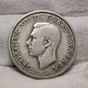 United Kingdom 2 shillings (florin), 1943, silver coin, old british coin, vintage coin, numismatic, rare coin, retro money, perfect gift