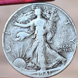 USA Half Dollar 1941 , Walking Liberty Half Dollar, silver coin, America coins,, rare coin, collectibles, numismatic, vintage gift,retro