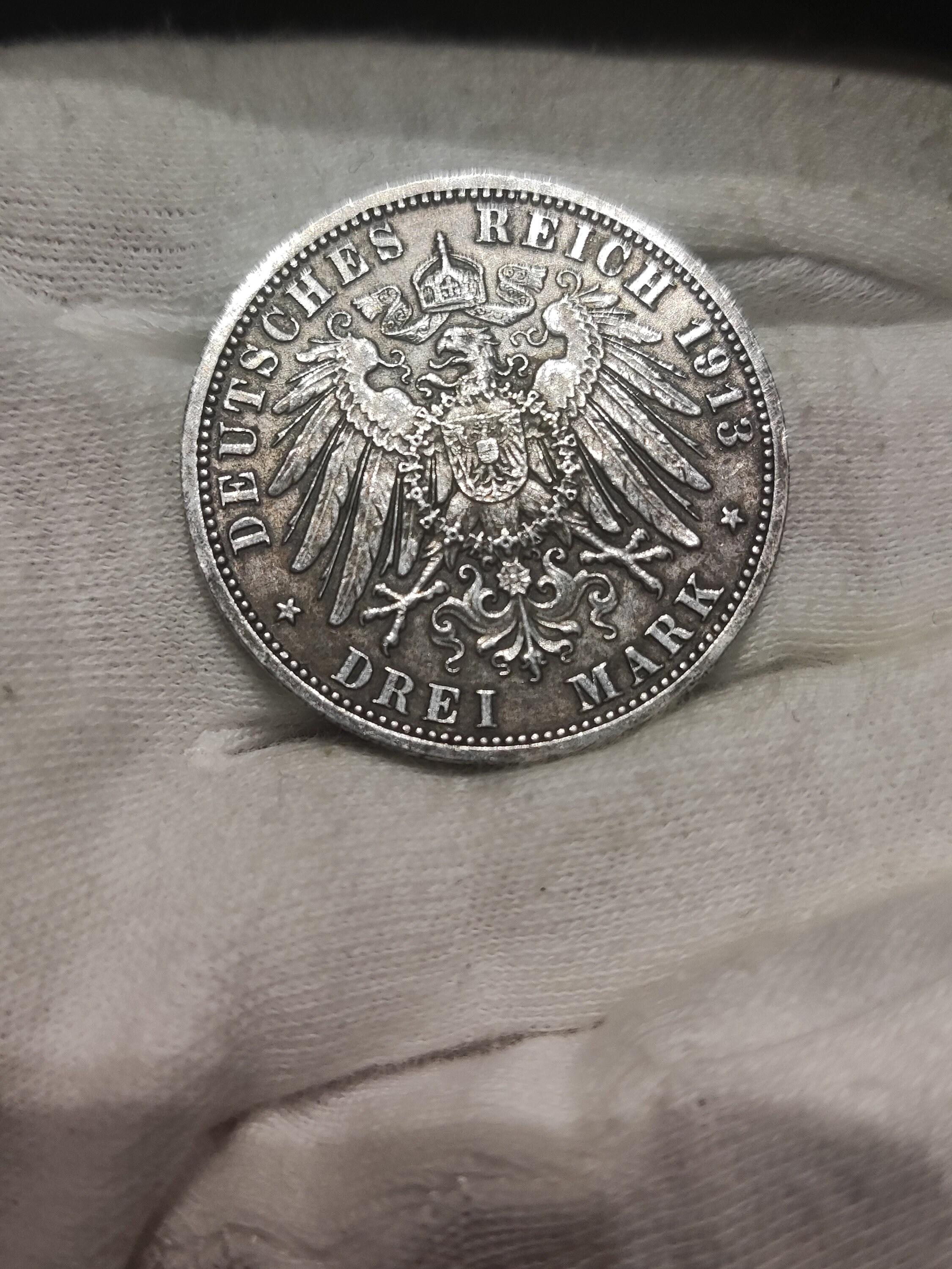 ドイツ帝国 3 マルク 1913 プロイセン、ヴィルヘルム 2 世、銀