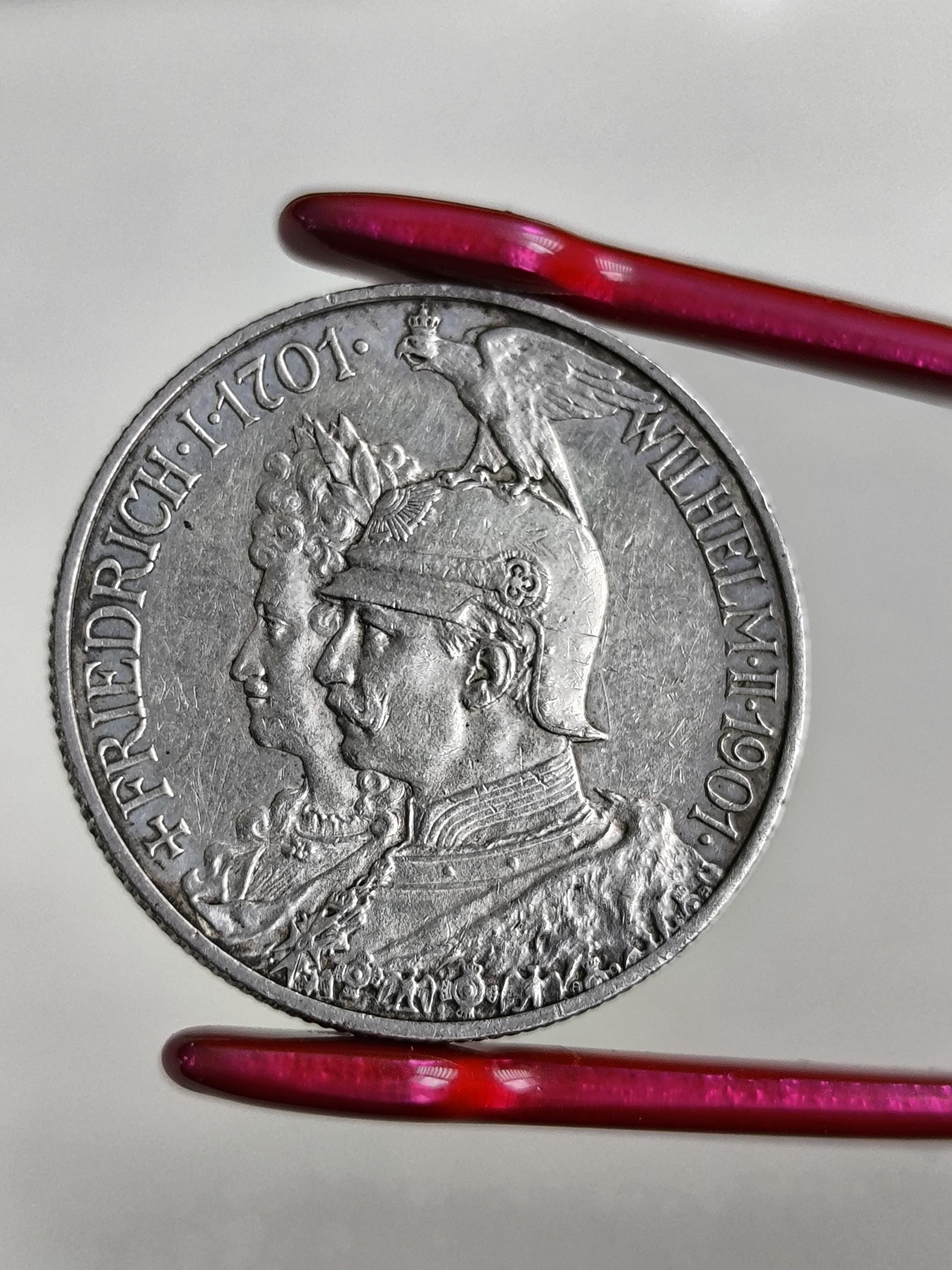 ドイツ帝国 2 マルク、1901 年プロイセン王国建国 200 周年記念