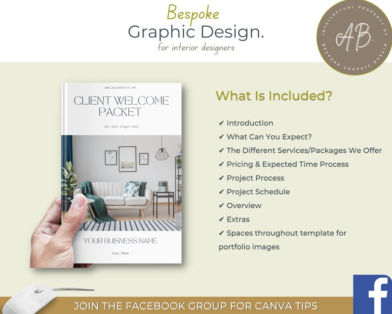 New Client Welcome Packet Canva Template for Interior Designers Project ...