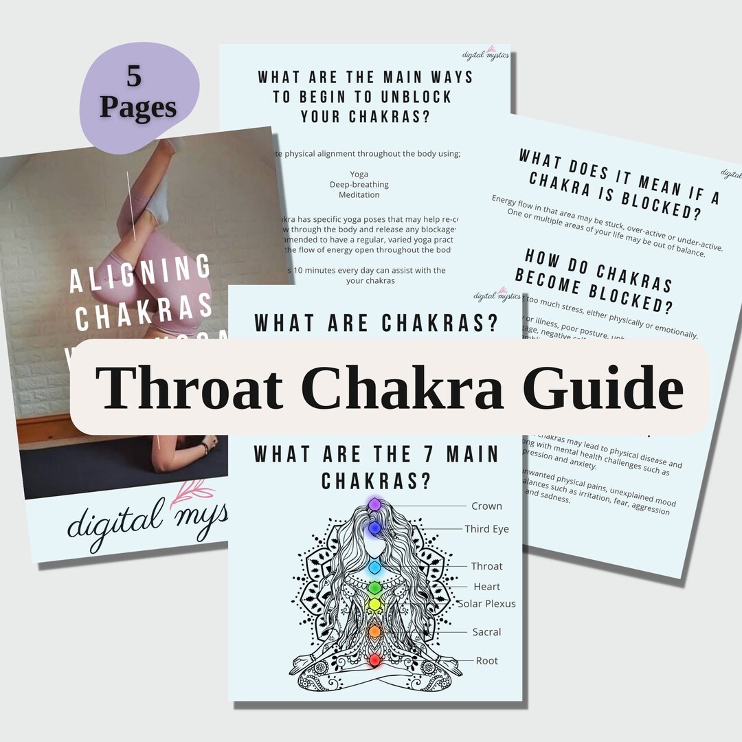 Throat Cheat Sheet, Aligning Chakras With Yoga Book, Chakra Cheat Sheet