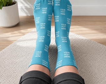 Personalised Custom Text Socks - Bottom of socks - Unisex Personalised Gift - Birthday, Wedding, Father's Day, Christmas gifts, Add Text