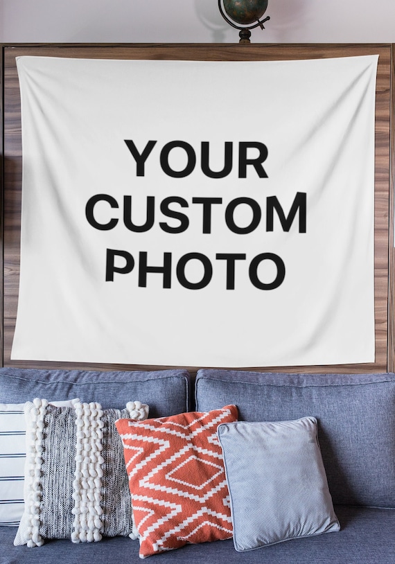 Custom Tapestry from Your Photo, Personalized Picture or Text Wall Tapestry Backdrop, Tapestry for Room Decor, Wall Art Decor, Gift for Her