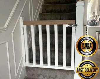 Oak Top Gate/ Custom Built Stair Gate/ Pet Gate/ Entrance Gate