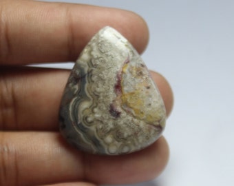 Unique ! Designer Crazy Lace Agate Cabochon! RARE! Quality Rad Crazy Lace Agate Gemstone Natural Handcraft Stone Jewelry  34X28X5 MM 3700